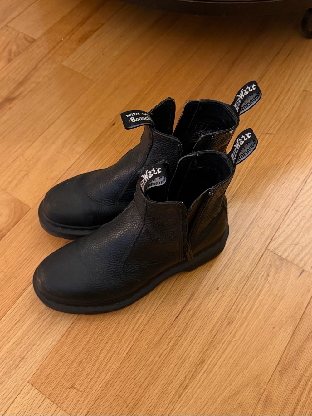 Dr. Martens Black Leather Boots with Side Zip